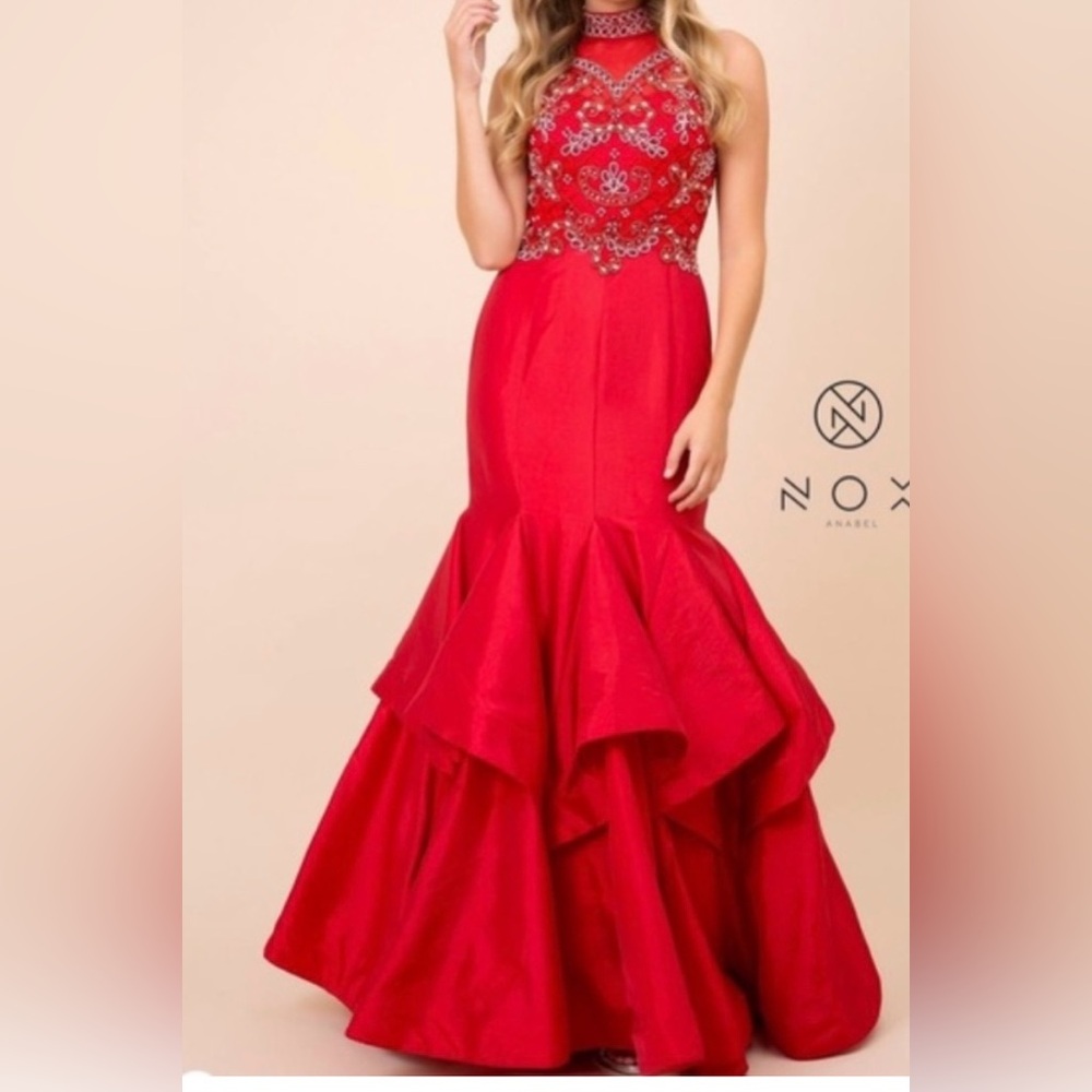 Nox Anabel XS Red Winning Pageant dress. mermaid gown. Like new. Worn Once